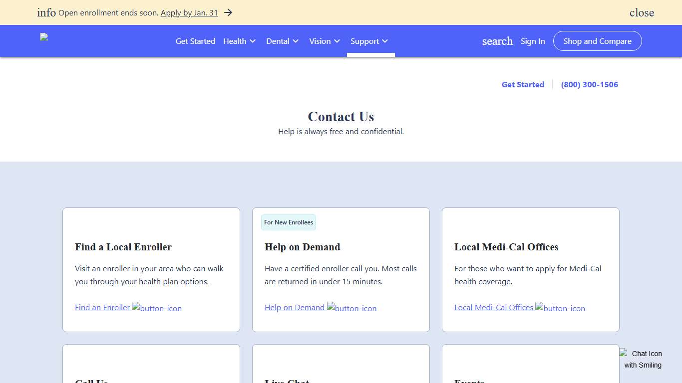 Contact Us Covered California